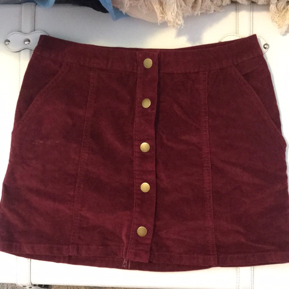 Altar'd State Dresses & Skirts - Maroon corduroy skirt